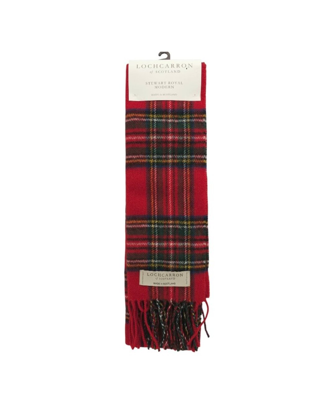 NWT LOCHCARRON of Scotland Stewart Royal Tartan Plaid Lambswool Fringe Scarf